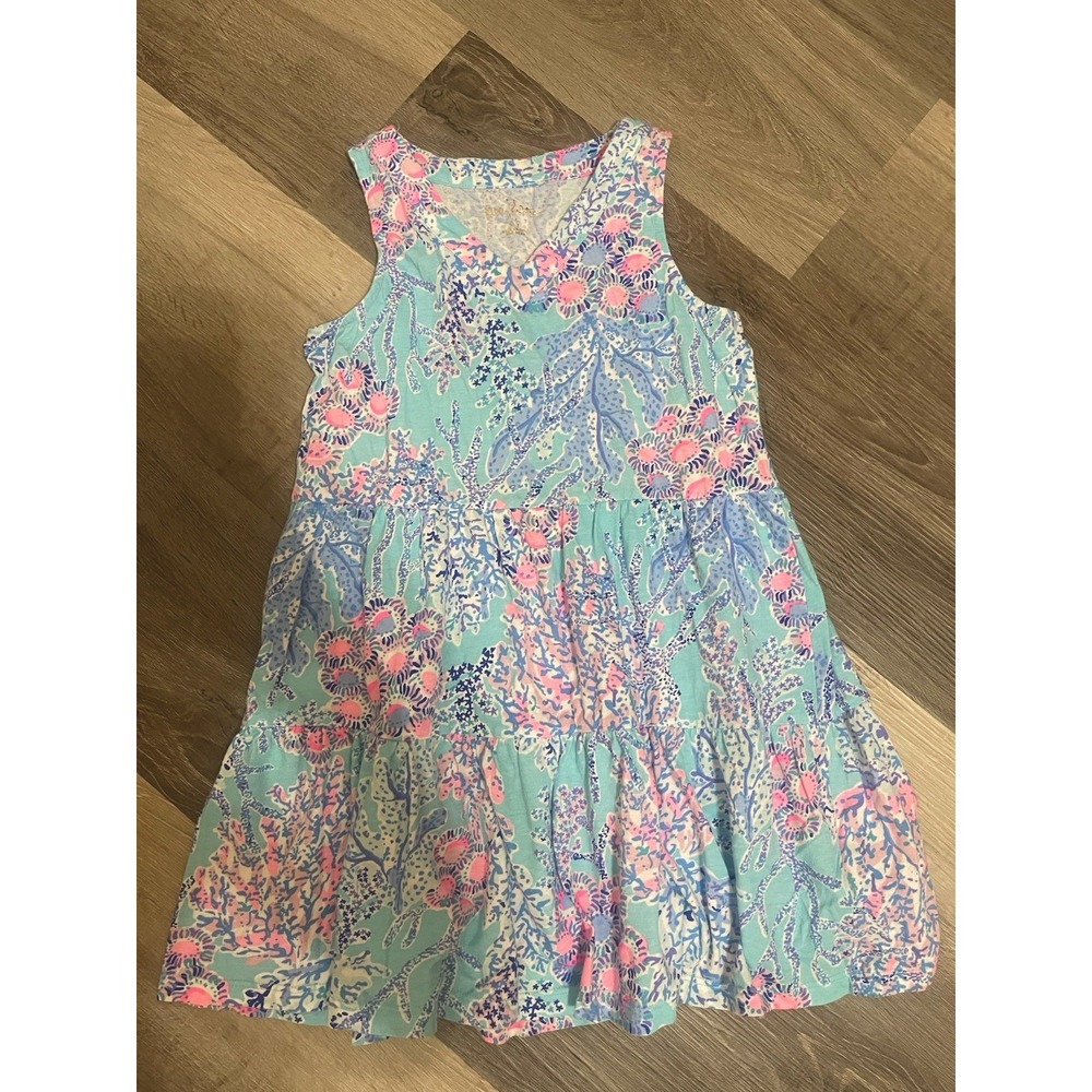 Lilly Pulitzer Mini Lorina Dress Girl Size 6/7 Blue Ibiza Now You Sea Me